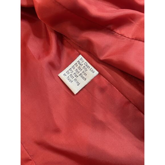 Just B Shiny Red Metallic Jacket w/Decorative Buttons Small Snakeskin Print - Picture 5 of 10